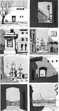 These are classic b&w sketches taken from The Concise Townscape (which all designers should read).